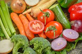 Fresh group of vegetables for a balanced diet.